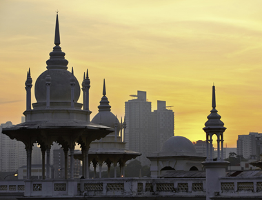 Kuala Lumpur i solnedgang