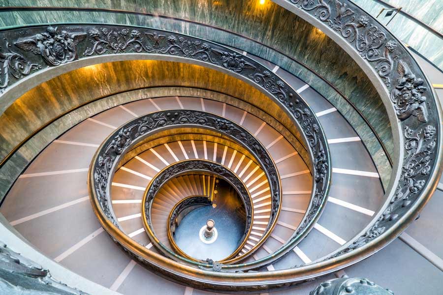 Spiraltrapp i Det sixtinske kapell i Roma