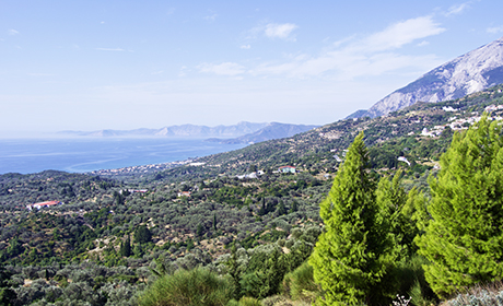 Utsikt fra fjellandsbyen Platanos. 